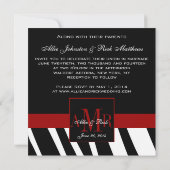 Foto Monogram Zebra Wedding Invitatie Terug Kaart (Achterkant)