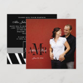 Foto Monogram Zebra Wedding Invitaties Kaart (Voorkant / Achterkant)
