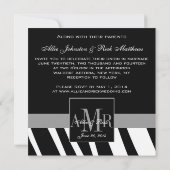 Foto Monogram Zebra Wedding Invitaties Kaart (Achterkant)
