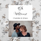 Foto monogrammed bruiloft welkomstbord poster