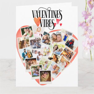 Foto-montage in hartvorm Grote Valentijnsdag Kaart