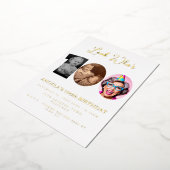 foto Montage Verjaardagsfeest 100 jaar oud Folie Uitnodiging (Gedraaid)