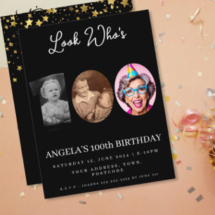 foto Montage Verjaardagsfeest 100 jaar oud Kaart