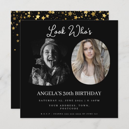 foto Montage Verjaardagsfeest 30 jaar oud Kaart (Voorkant / Achterkant)