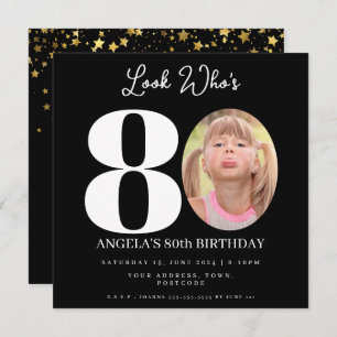 foto Montage Verjaardagsfeest 80 jaar oud Kaart