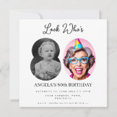 foto Montage Verjaardagsfeest 80 jaar oud Kaart (Voorkant)