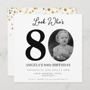 foto Montage Verjaardagsfeest 80 jaar oud Kaart