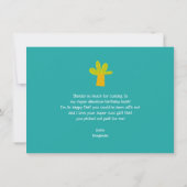 Foto Mooie Blauwe Dinosaur Kawaii Leuk Jongens Ver Bedankkaart (Achterkant)