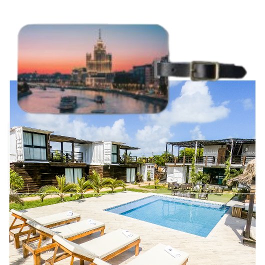 Foto Mooie Sunset Twilight Dusk Bagagelabel