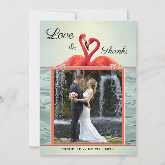 Foto mousserend Flamingo Weddenschap Hartelijk dan Save The Date (Voorkant)