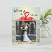 Foto mousserend Flamingo Weddenschap Hartelijk dan Save The Date (Staand voorkant)