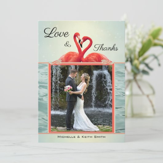 Foto mousserend Flamingo Weddenschap Hartelijk dan Save The Date (Staand voorkant)