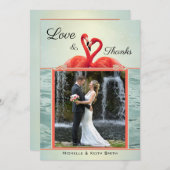 Foto mousserend Flamingo Weddenschap Hartelijk dan Save The Date (Voorkant / Achterkant)