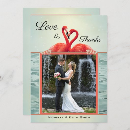 Foto mousserend Flamingo Weddenschap Hartelijk dan Save The Date (Voorkant / Achterkant)