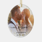 Foto: mrs recent weds gold snow christmas keramisch ornament (Rechts)