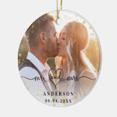 Foto: mrs recent weds gold snow christmas keramisch ornament (Links)