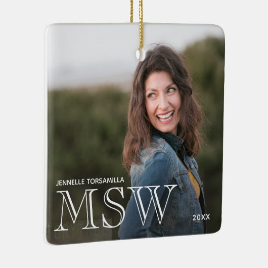 Foto MSW Gradennaam Jaar Afstuderen Keramisch Ornament (Rechts)