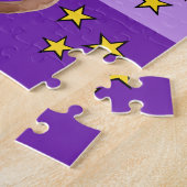 Foto naam aapje paars geel kinderen legpuzzel (Zijkant)