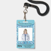 Foto Naam Bar Code Logo Werknemerspas Badge (Voorzijde met lanyard)