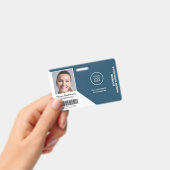 Foto naam bedrijfslogo van werknemer Streepjescode Badge (Handheld)