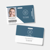 Foto naam bedrijfslogo van werknemer Streepjescode Badge (Voor- en achterkant)