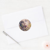 Foto: Naam Birthday Party Roos Glitter Ronde Sticker (Envelop)