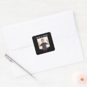 Foto Naam Datum Verjaardag Feest Datum Opslaan Vierkante Sticker (Envelop)