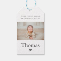 Foto naam eerste geboortedag feest Hartelijk dank