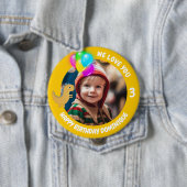  foto, naam en leeftijd Verjaardag Button (In situ)