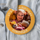  foto, naam en leeftijd Verjaardag Button (In situ)