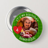 foto, naam en leeftijd Verjaardag Button (Voorkant /achterkant)