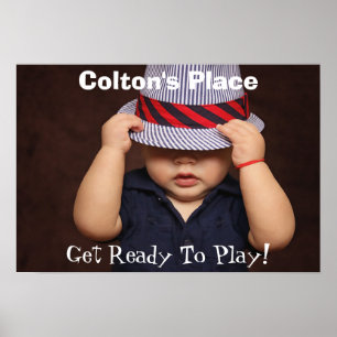 Foto, naam en tekst van het kind toevoegen poster