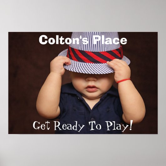 Foto, naam en tekst van het kind toevoegen poster (Voorkant)