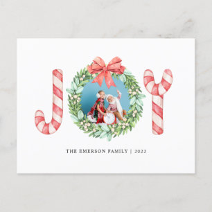 Foto, naam, Joy   Waterverf kerstmis Briefkaart