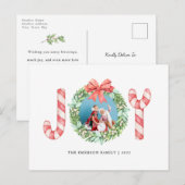 Foto, naam, Joy | Waterverf kerstmis Briefkaart (Voorkant / Achterkant)