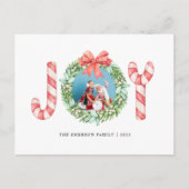 Foto, naam, Joy | Waterverf kerstmis Briefkaart (Voorkant)