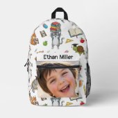 Foto & Naam Kinder Back-to-School Bedrukte Rugzak (Voorkant)