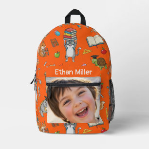 Foto & Naam Kinder Back-to-School Prin Bedrukte Rugzak