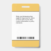 Foto naam logo barcode ID-kaart werknemer Aangepas Badge (Achterkant)