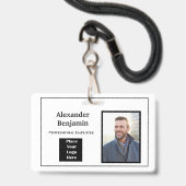 Foto naam logo streepjescode ID personaliseren wer Badge (Voorzijde met lanyard)