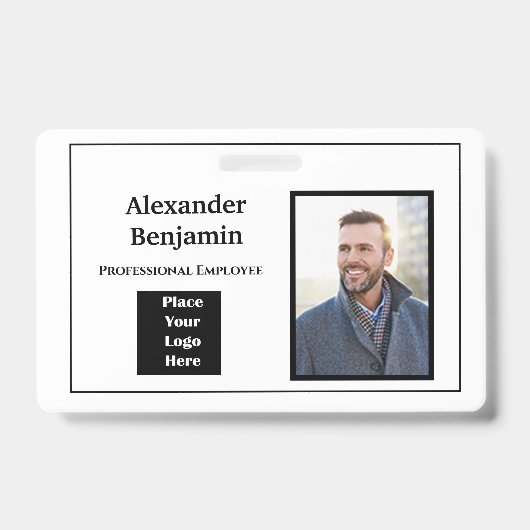 Foto naam logo streepjescode ID personaliseren wer Badge (Voorzijde)