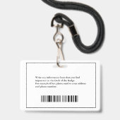 Foto naam logo streepjescode ID personaliseren wer Badge (Achterkant met lanyard)