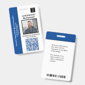 Foto Naam QR Code Bar Code ID Pasje Aangepast  Badge (Voor- en achterkant)