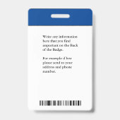 Foto naam QR-code barcoderegio kaart aangepast  Badge (Achterkant)