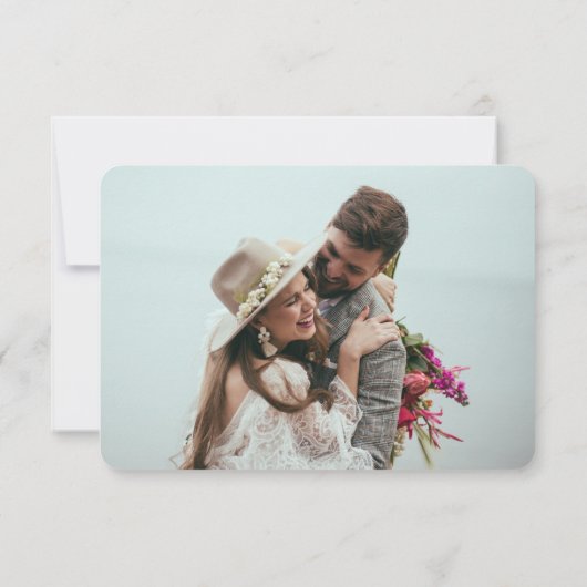 Foto Naam Script Wedding Pas getrouwd Love Bedankt (Achterkant)