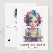 *FOTO NAAM Verjaardagstaart Schattige eigenzinnig  Kaart (Voorkant / Achterkant)