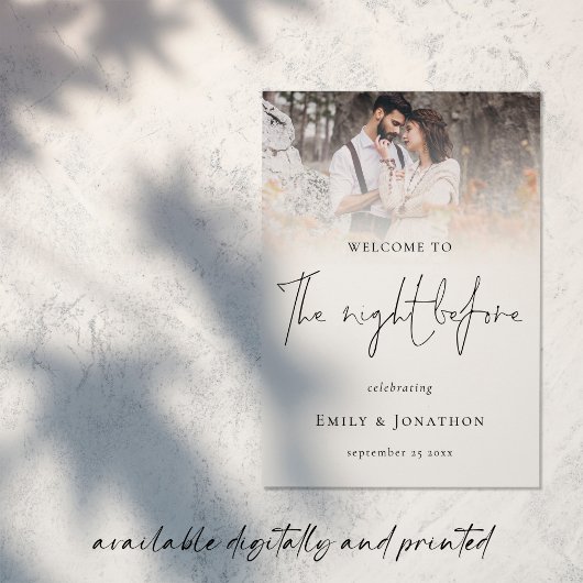 Foto Nacht voor bruiloft repetitie Welkomstbord Poster