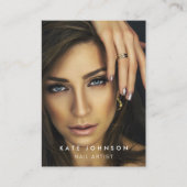 Foto: Nail Artist Salon QR Code Social Media Black Visitekaartje (Voorkant)
