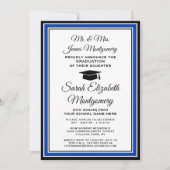 Foto & Namen Ouders Koningsblauw Witte Afstuderen Kaart (Voorkant)
