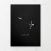 Foto namen script bruiloft RSVP details QR code Drieluik Uitnodiging (Cover)